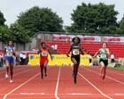 Daryll Neita (London) wins the Inter Girls 100 metres. 